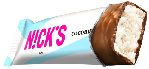 Baton kokosowy w polewie czekoladowej Bez Cukru Keto 40 g Nick's Coconut