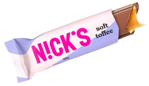 Baton z nadzieniem karmelowym czekolada Bez Cukru 28 g Nick's Soft Toffee