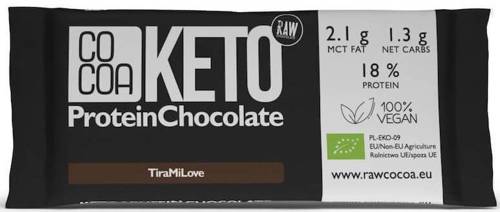 Czekolada Keto proteinowa Bez Cukru Tiramisu Bio 40 g Cocoa ProteinCholate TiraMiLove