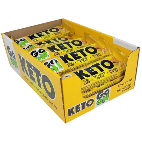 Go On KETO Peanut Butter baton masło orzechowe Bez Cukru 24x 50 g Sante ZESTAW Karton