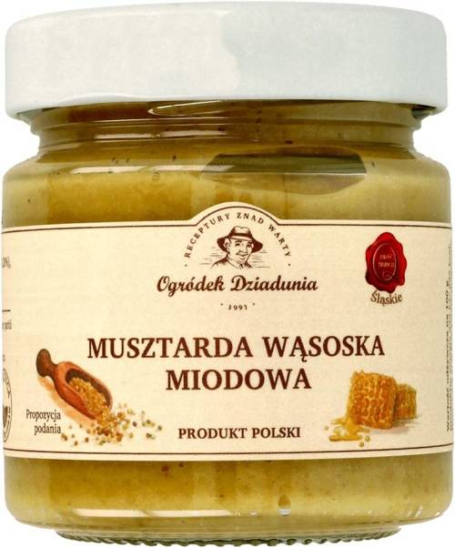 Musztarda Wąsoska miodowa 210 g - naturalna Wielkanoc - Ogródek Dziadunia