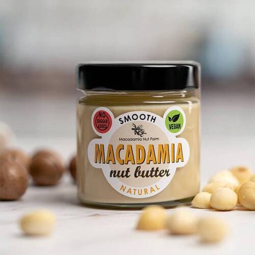 Pasta z orzechów makadamia lekko palona Smooth 180 g Macadamia Nut Farm KETO Słodka