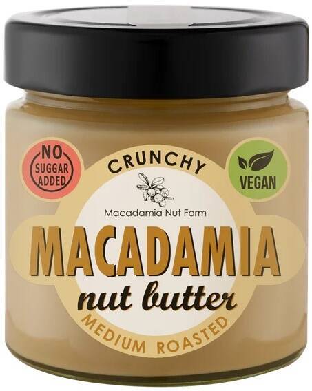 Pasta z orzechów makadamia średnio palona Crunchy 180 g Macadamia Nut Farm Medium Roasted KETO
