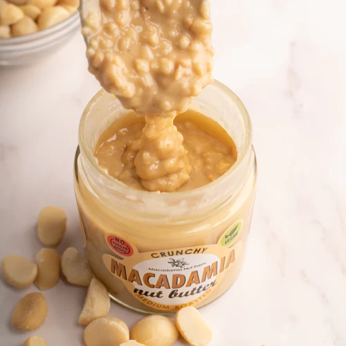 Pasta z orzechów makadamia średnio palona Crunchy 180 g Macadamia Nut Farm Medium Roasted KETO