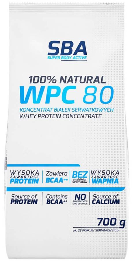 WPC 80 Natural - Koncentrat białek serwatkowych 700 g - SBA Mlekovita