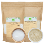 Mąka migdałowa 1 kg + Erytrytol erytrol 1 kg słodzik - KETO Zestaw